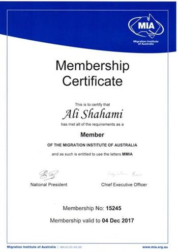 Membership Certificate English