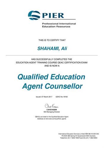Qualified Eduction Agent Counsellor English